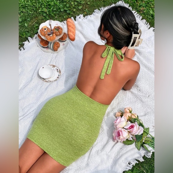 Tie Backless Halter Dress - Picture 4 of 5